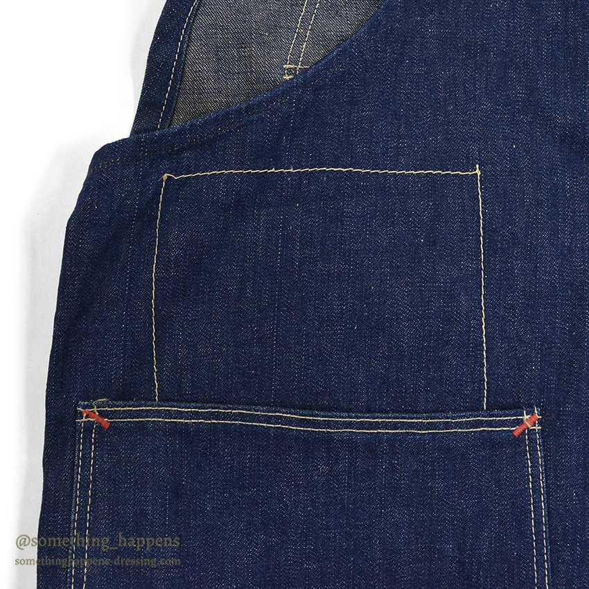 1940's WW2 DENIM OVERALL / VERY DARK ... W38/L31
