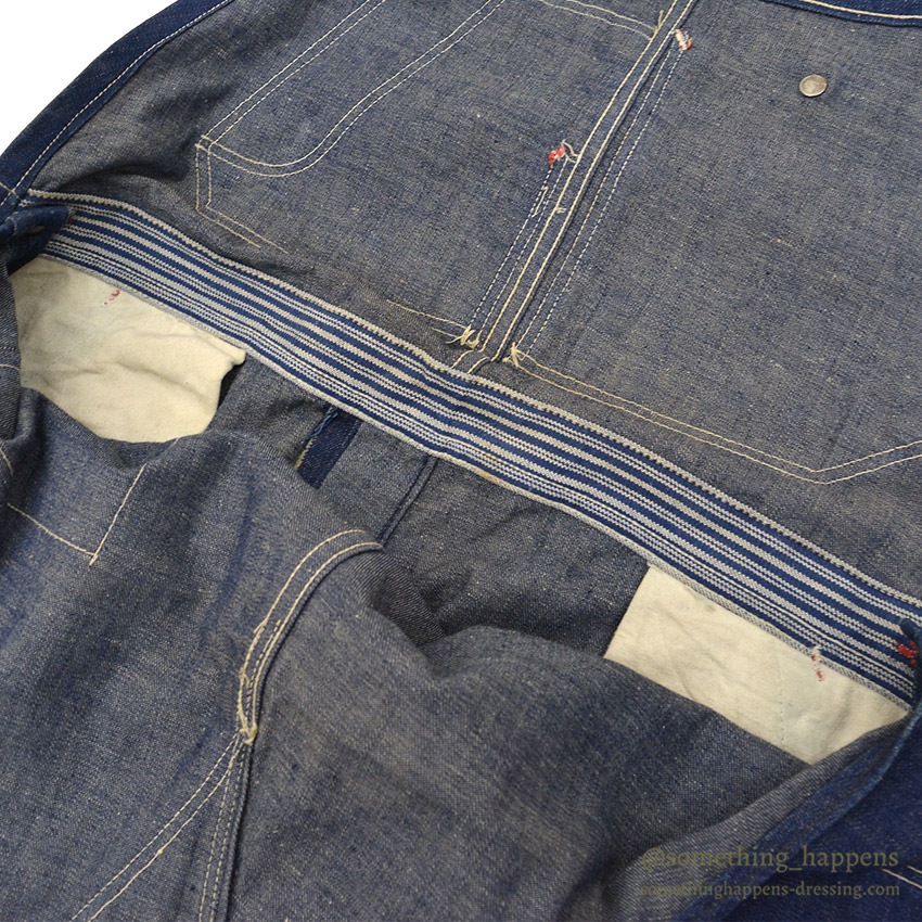 1940's WW2 DENIM OVERALL / VERY DARK ... W38/L31