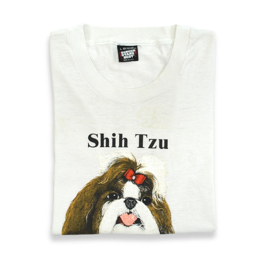 80 S Screen Stars Shih Tzu シーズー 犬プリント Tシャツ L 確認用 Tops Sold Somethinghappens