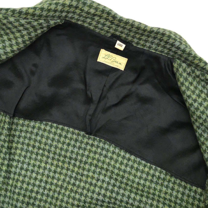 50's～ L.L.BEAN 筆記体タグ 千鳥格子 アンコンジャケット  L