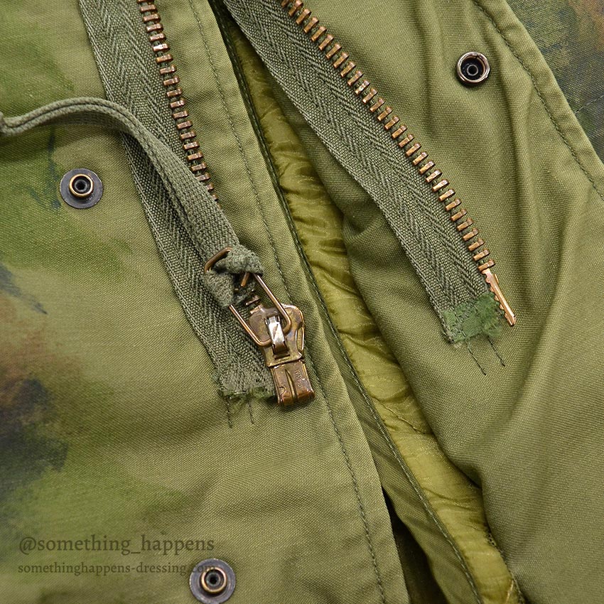 1970's M-65 U.S.N. MIUW-604 HAND PAINTED CAMO FIELD JACKET WITH LINER ... M-R