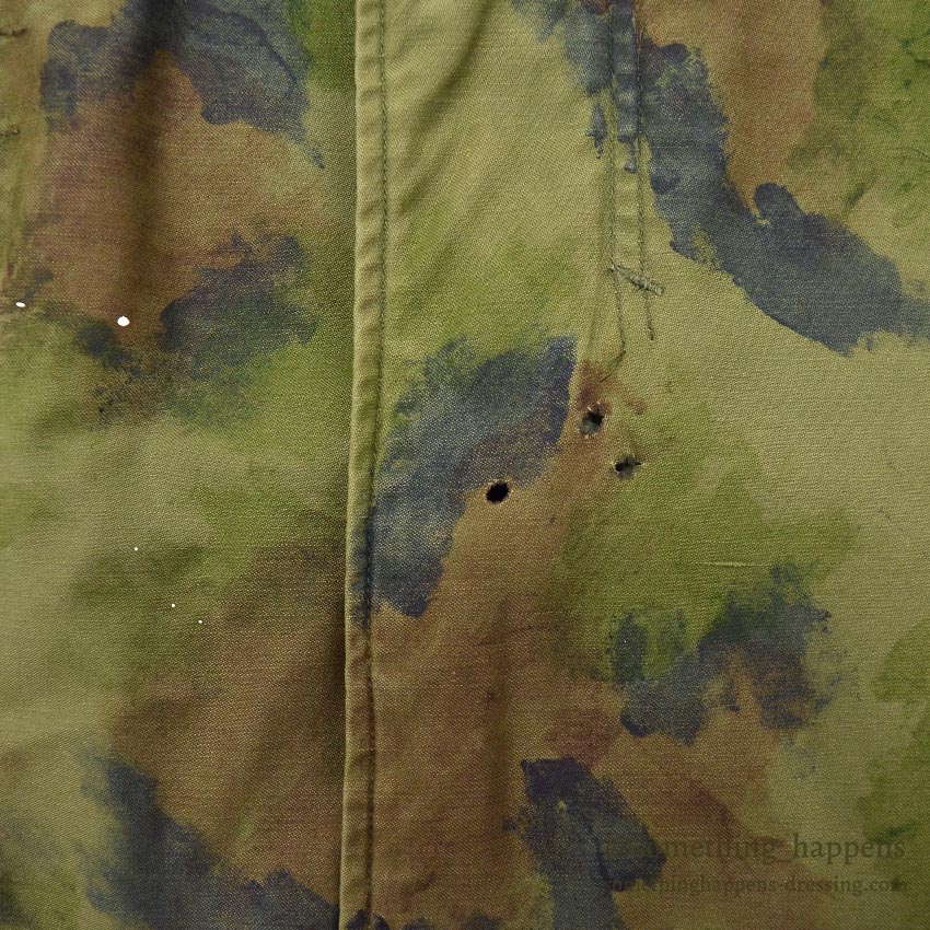 1970's M-65 U.S.N. MIUW-604 HAND PAINTED CAMO FIELD JACKET WITH LINER ... M-R