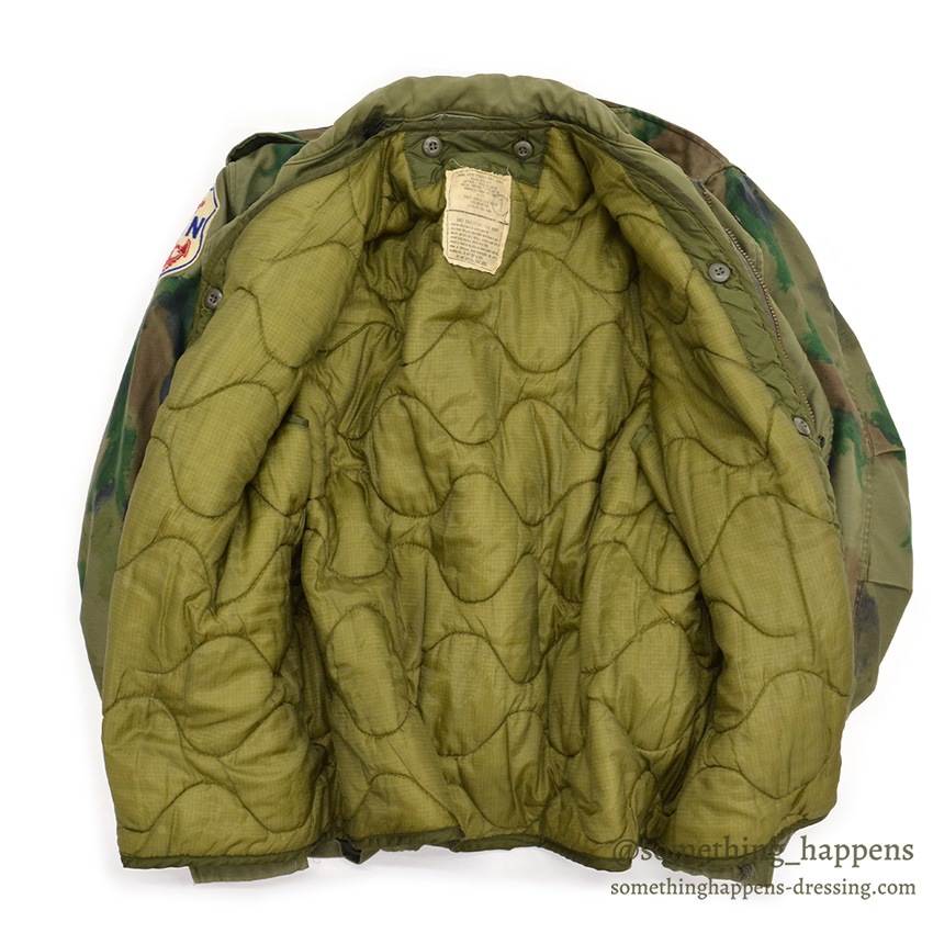 1970's M-65 U.S.N. MIUW-604 HAND PAINTED CAMO FIELD JACKET WITH LINER ... M-R