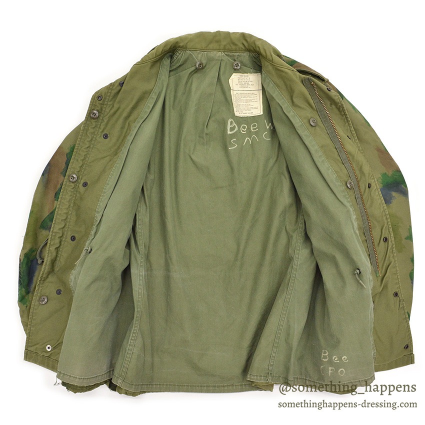 1970's M-65 U.S.N. MIUW-604 HAND PAINTED CAMO FIELD JACKET WITH LINER ... M-R