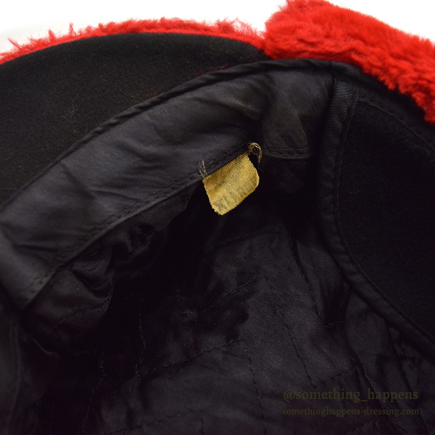 1960's~ RED FAUX FUR TRAPPER HAT ... XL