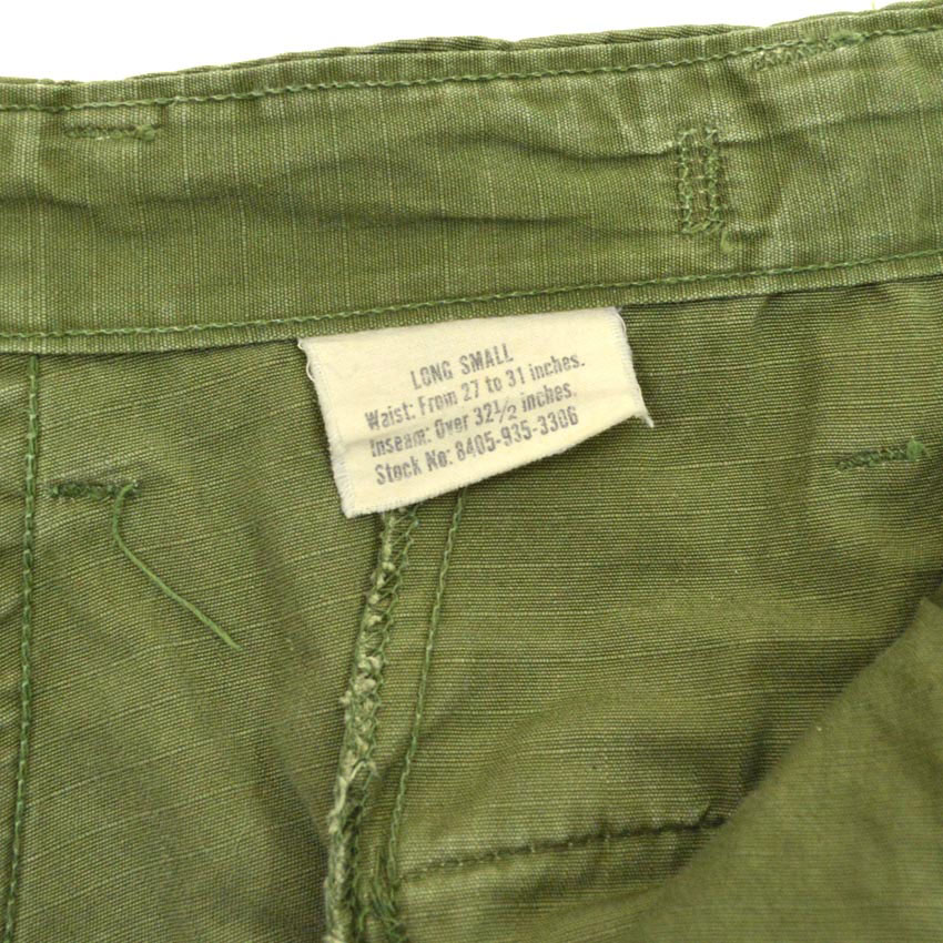 60's U.S.ARMY ジャングルファティーグ パンツ 69年 モディファイ ... SMALL