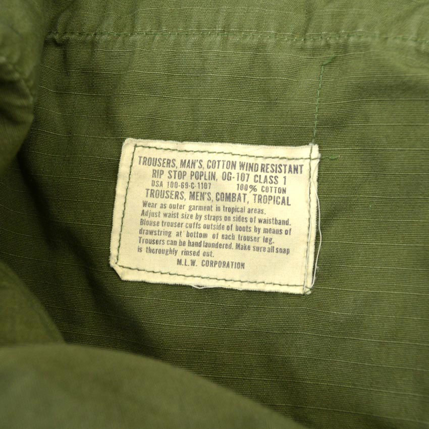 60's U.S.ARMY ジャングルファティーグ パンツ 69年 モディファイ ... SMALL