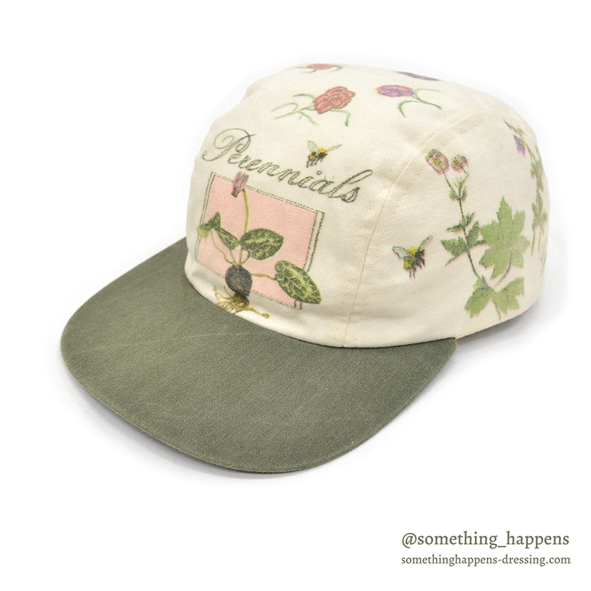 90s rel.e.vant ジェットキャップ　ガーデニング柄 1990's REL-E-VANT PRODUCTS BOTANICAL ART PRINT CAP  | SOLD
