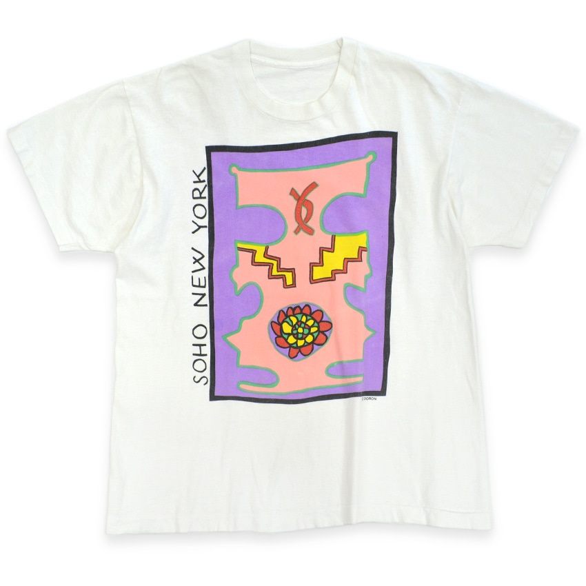 ～90's SOHO NEW YORK 大判 モダン アート Tシャツ ... about XL
