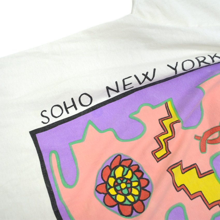 ～90's SOHO NEW YORK 大判 モダン アート Tシャツ ... about XL