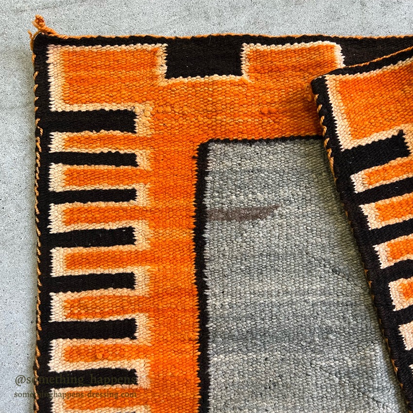 ~1930's NAVAJO RUG GRAYFIELD AND ORANGE ART RARE ... 74cm/58cm