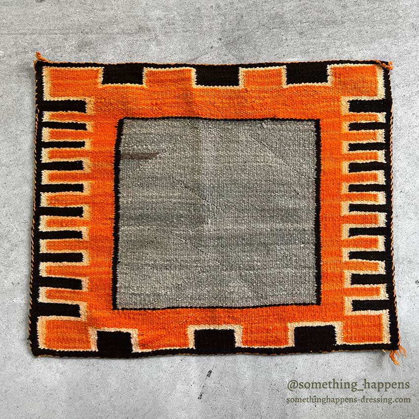 ~1930's NAVAJO RUG GRAYFIELD AND ORANGE ART RARE ... 74cm/58cm