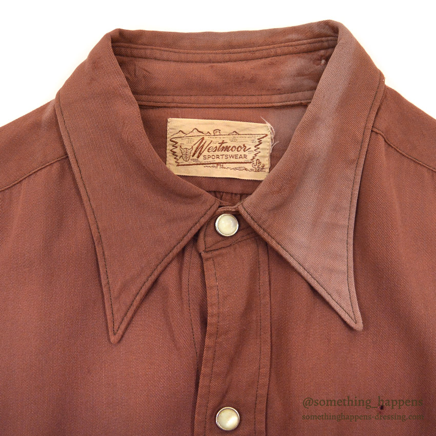 1940's WESTMOOR RAYON GABARDINE WESTERN SHIRT / SUN FADED ...