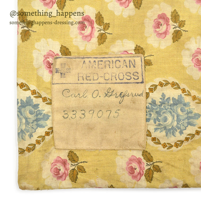 1910's～ WW1 ERA AMERICAN RED CROSS FLORAL FABRIC DITTY BAG ...