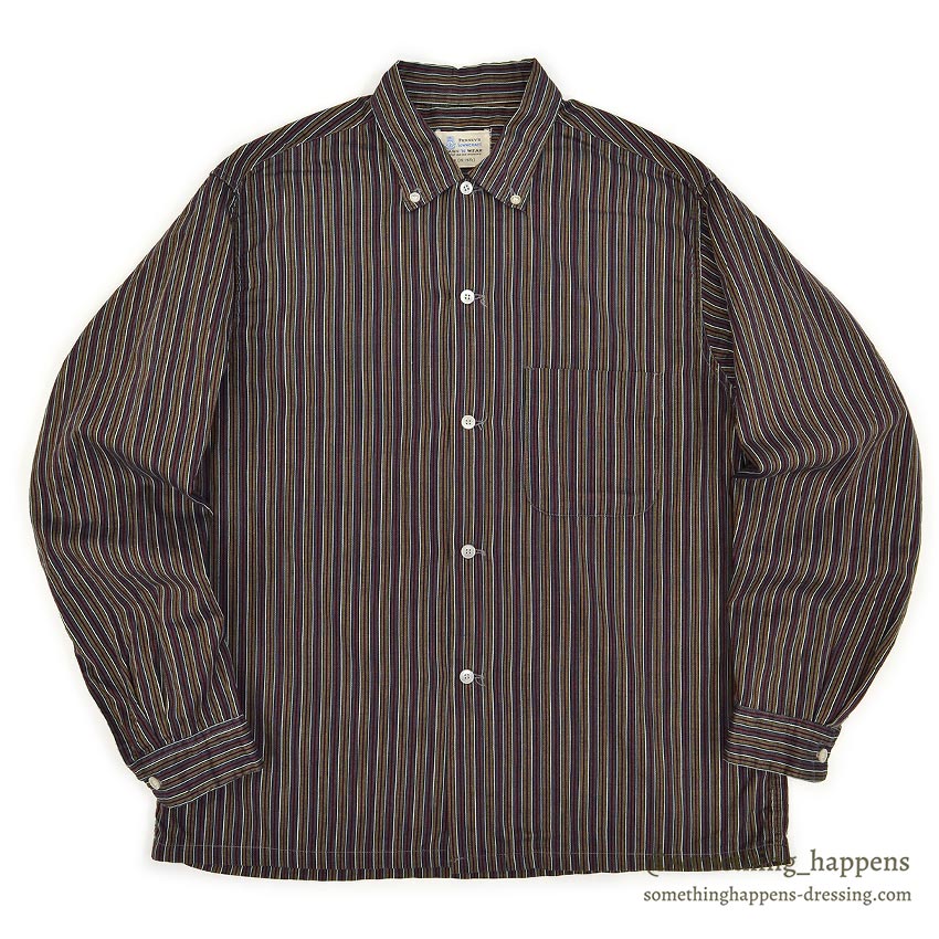 1960's TOWNCRAFT MULTI STRIPE B/D SHIRT ... M
