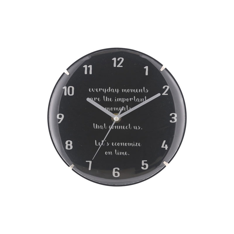 【セット数:6pcs】カバー付ウォールクロックＢＬＡＣＫ [C/D:36887]
