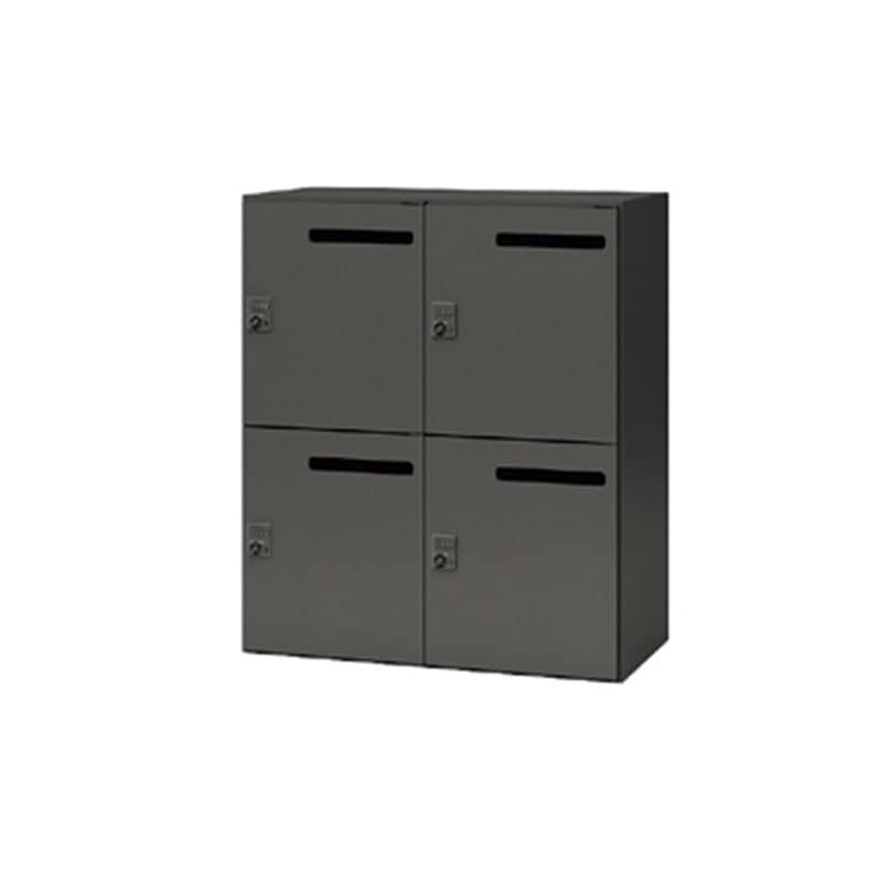 パーソナルロッカー（W900㎜）4人用 投入口有 ポケット有 ダイヤル錠 CW-0911PLMPD4-BB