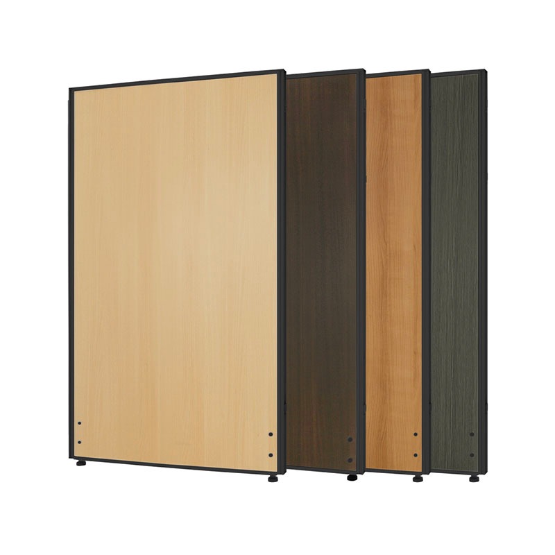 木目調ローパーテーション(H1200×W700)ブラックフレーム PW0712