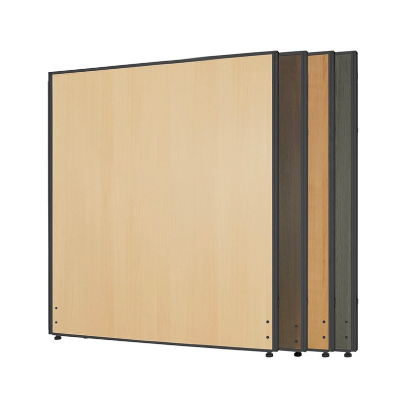 木目調ローパーテーション(H1200×W1000)ブラックフレーム PW1012