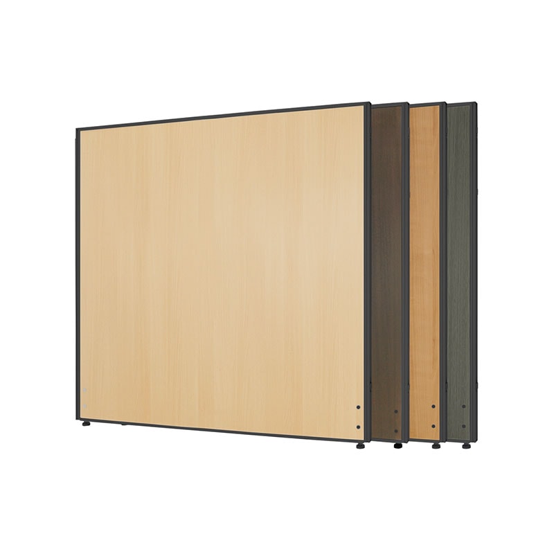 木目調ローパーテーション(H1200×W1200)ブラックフレーム PW1212