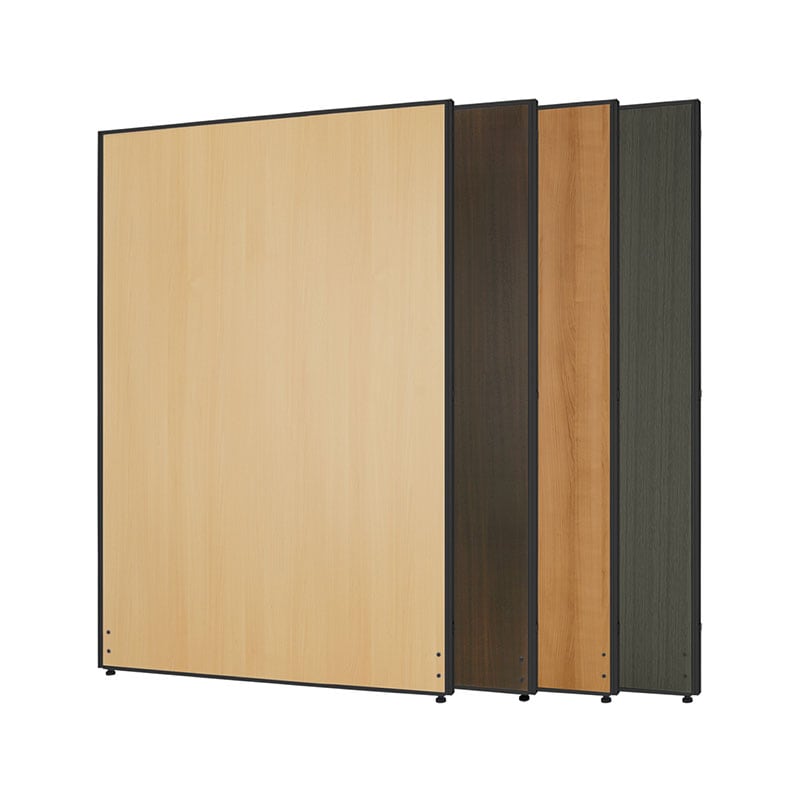 木目調ローパーテーション（H1800×W1200）ブラックフレーム  PW1218