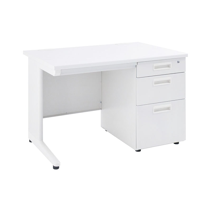 事務用ホワイト片袖机(W1000×D700×H700)KDW-107S