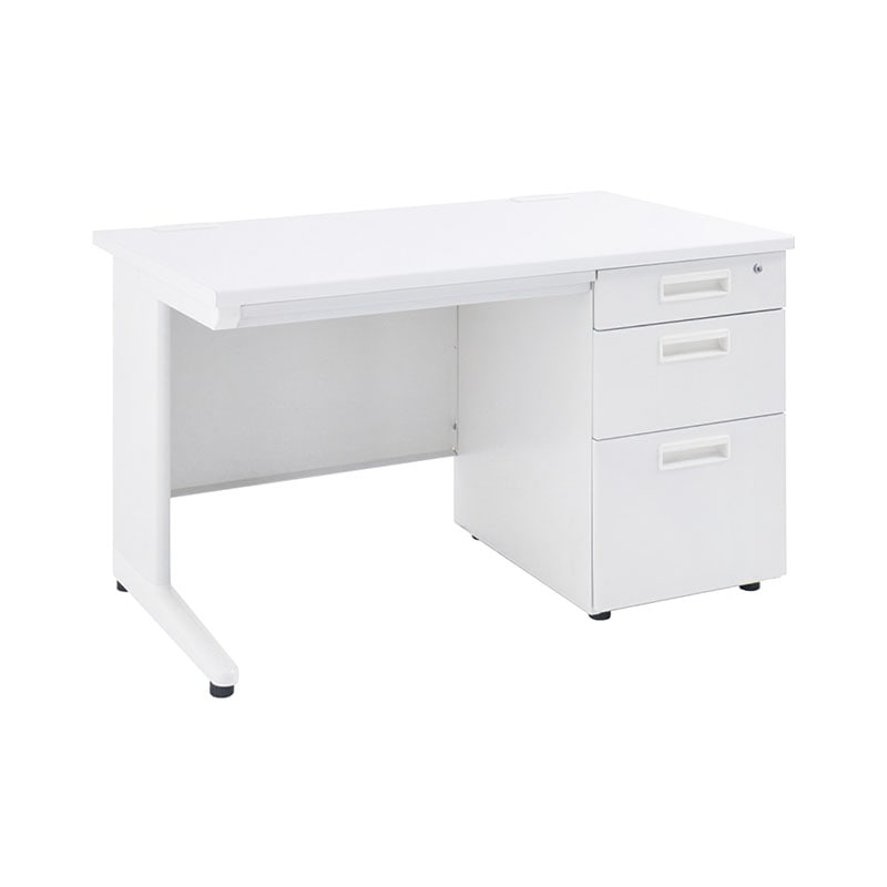 事務用ホワイト片袖机(W1100×D700×H700)KDW-117S