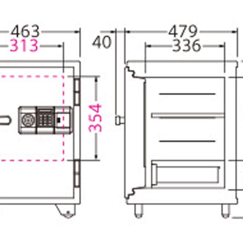 小型耐火金庫 STANDARDシリーズ テンキー式 BSD-PKX