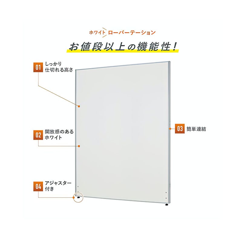 ホワイトローパーテーション(H1600×W1200) PM1216-WH