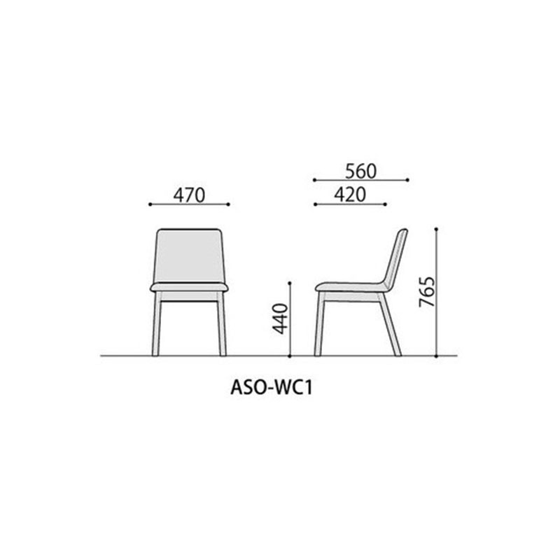 木製チェア　ASO-WC1