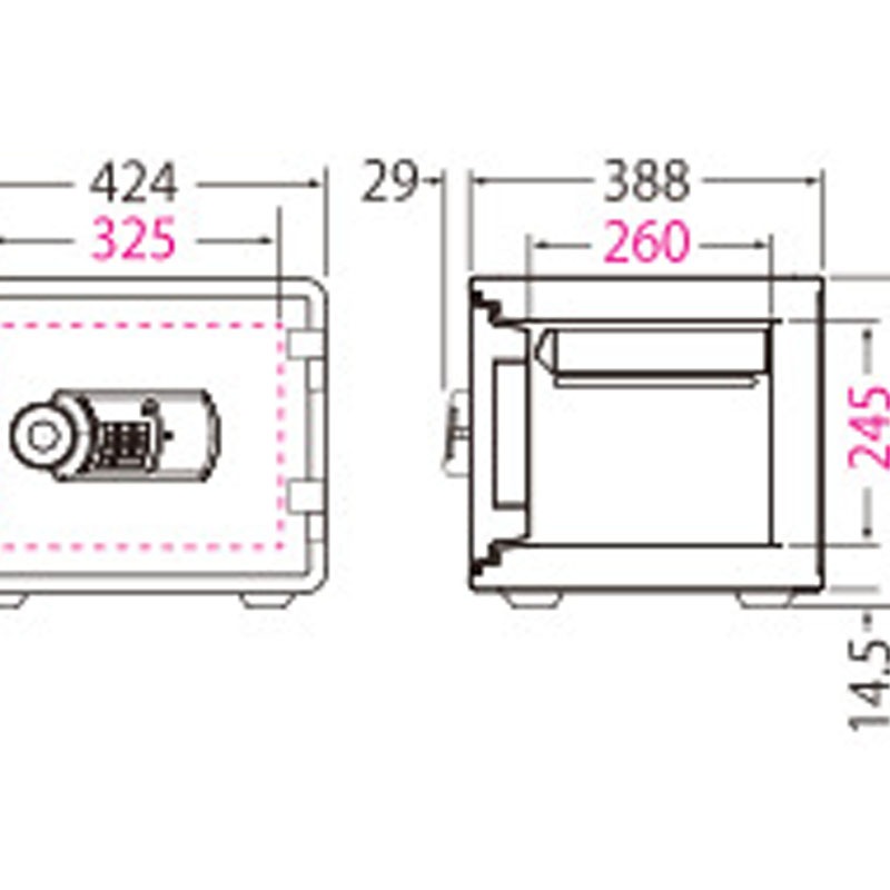 小型耐火金庫 YES COLOR SAFEシリーズ テンキー式 YESM-020BL