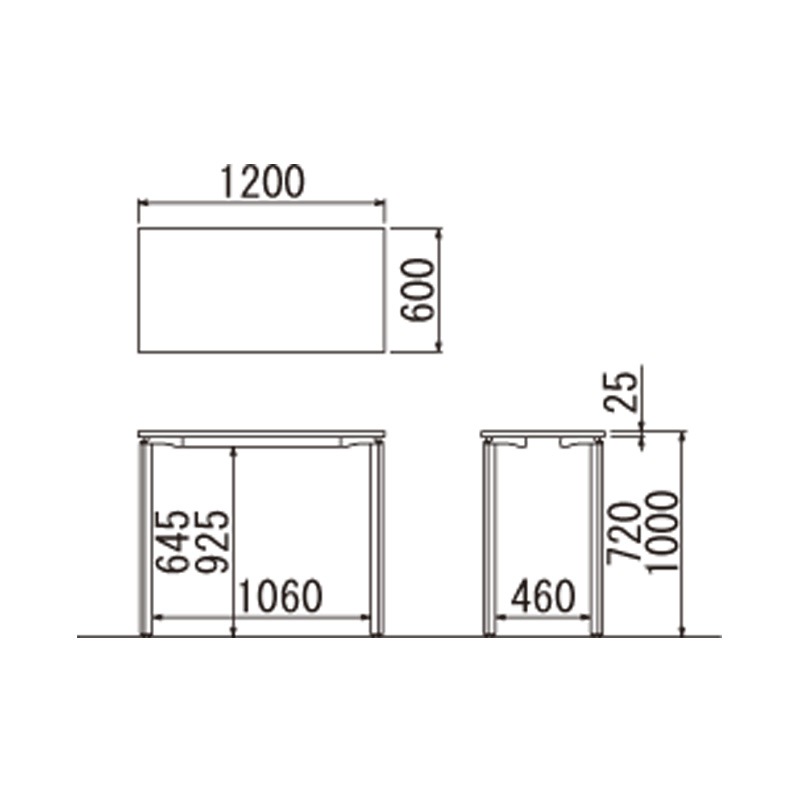 SJテーブル(アジャスター・連結単体タイプ）H720 SJ-1260NA(M13)(M4)