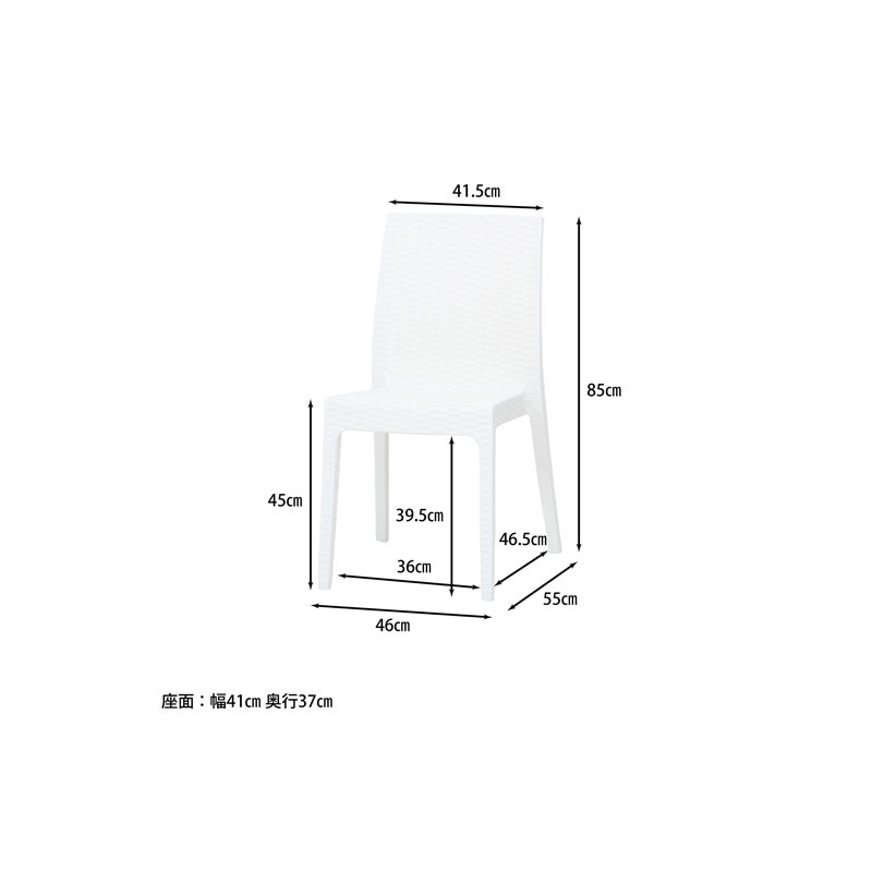 【個人宅配送非対応】ステラ チェアー ホワイト [セット数:2pcs]   C/D:12515