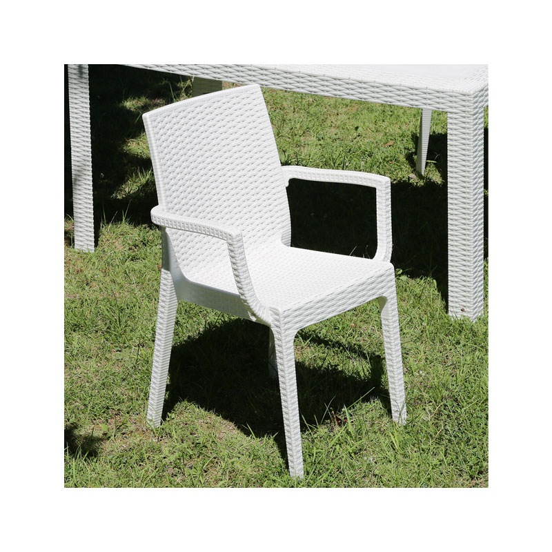 【個人宅配送非対応】ステラ チェアー （肘付） ホワイト[セット数:2pcs]   C/D:12516