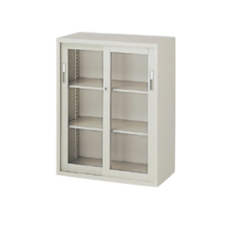Ａ4判対応書庫　引違い書庫（ガラス戸）　HG311-AW　ウォームホワイト