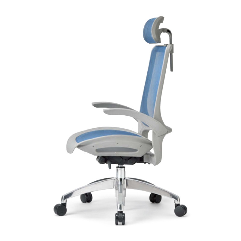 ヘッドレスト付き肘付きタイプ　アルミ脚　MS-1655HGR（M12）