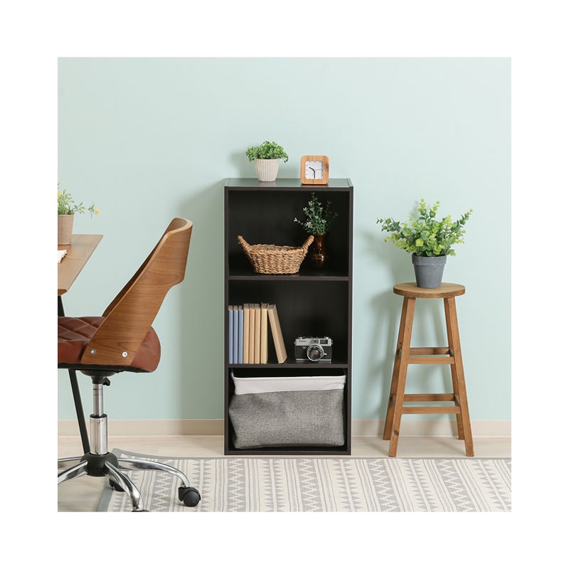 【セット数:2pcs】カラーボックス ３段 ＨＰ９４３ ブラウン  C/D:93502