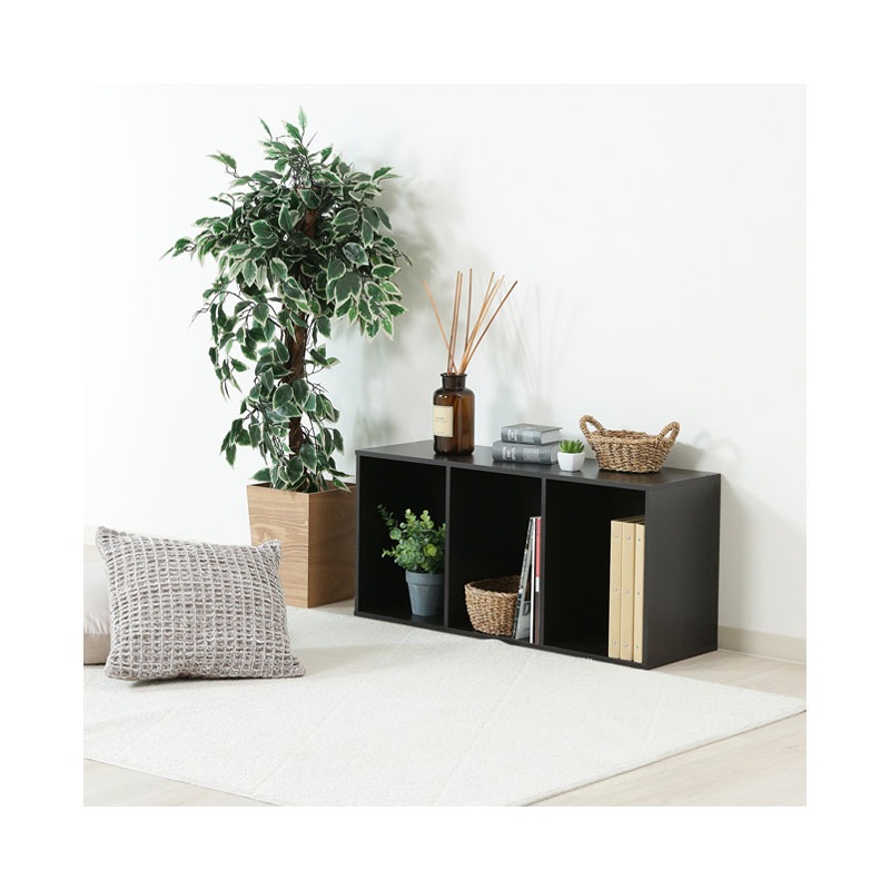 【セット数:2pcs】カラーボックス ３段 ＨＰ９４３ ブラウン  C/D:93502