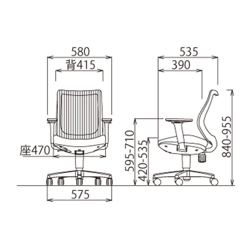 ローバック可動肘タイプ OA-3215W-AWJ（FG3）