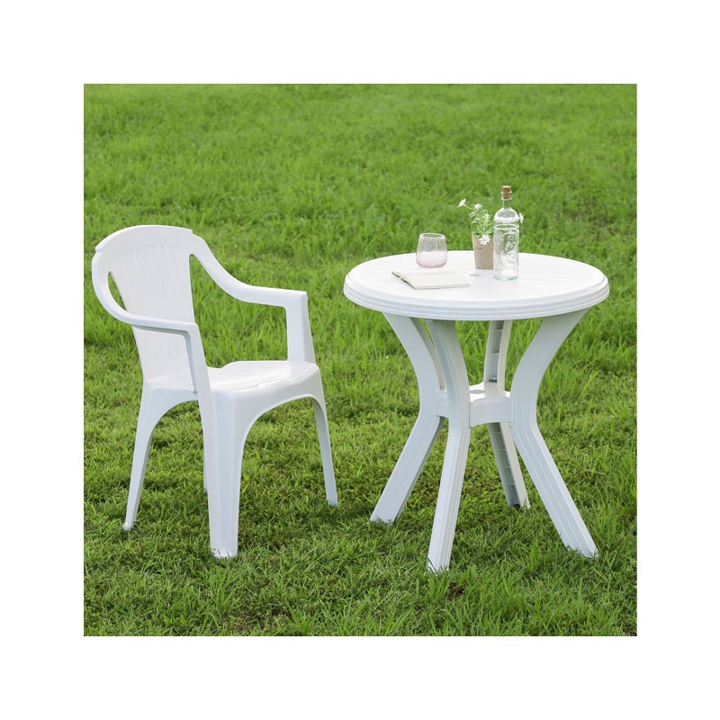 【個人宅配送非対応】ＰＣ ラウンドテーブル アンジェロ ホワイト   C/D:12278