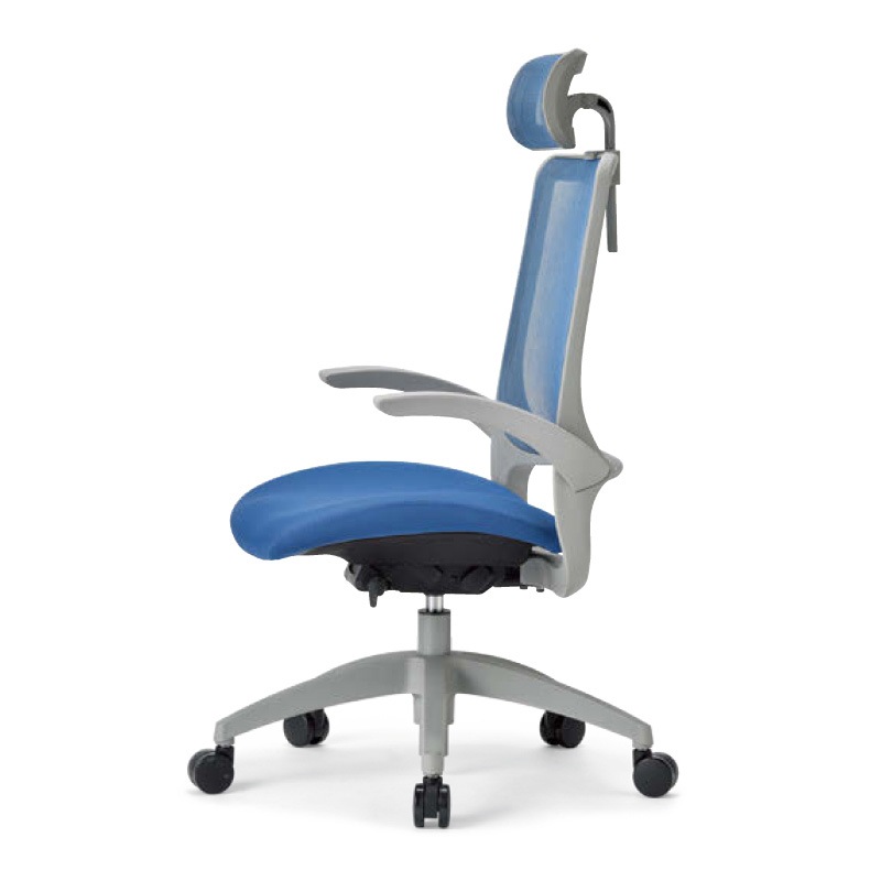 ヘッドレスト付き肘付きタイプ 樹脂脚 MS-1615HGR（F12）