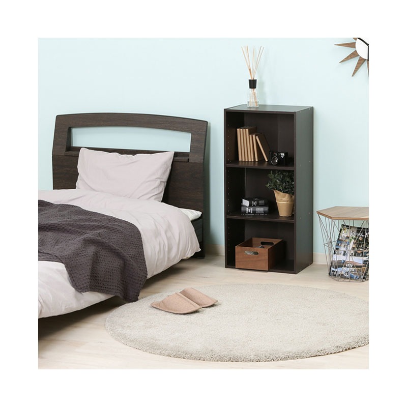 【セット数:2pcs】カラーボックス可動棚３段 ＢＲ C/D:96602