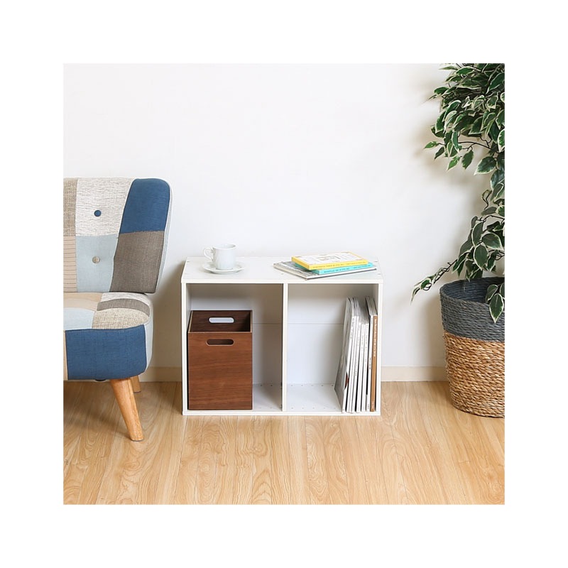 【セット数:2pcs】カラーボックス可動棚２段ＷＨ　 C/D:96613