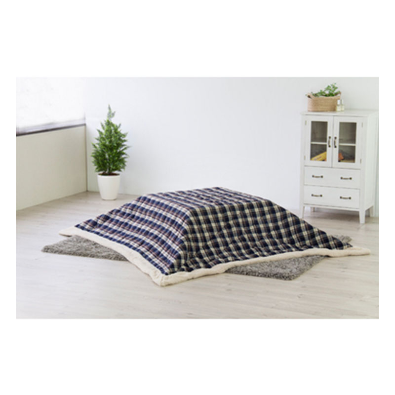 薄掛コタツ布団 正方形 チェック KK-103BL