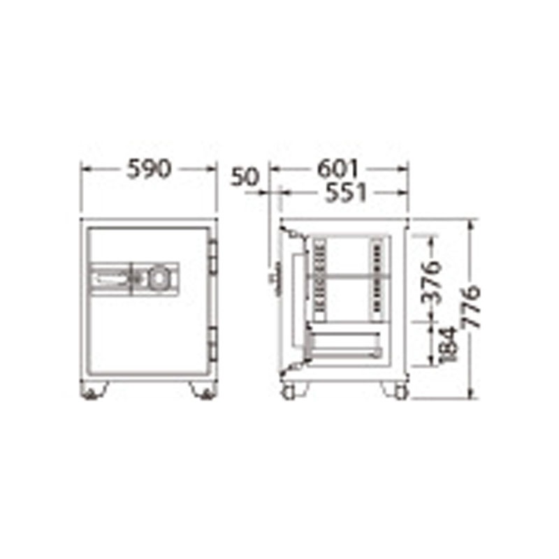 大型耐火金庫 700シリーズ 100万変換ダイヤル式 700DKG