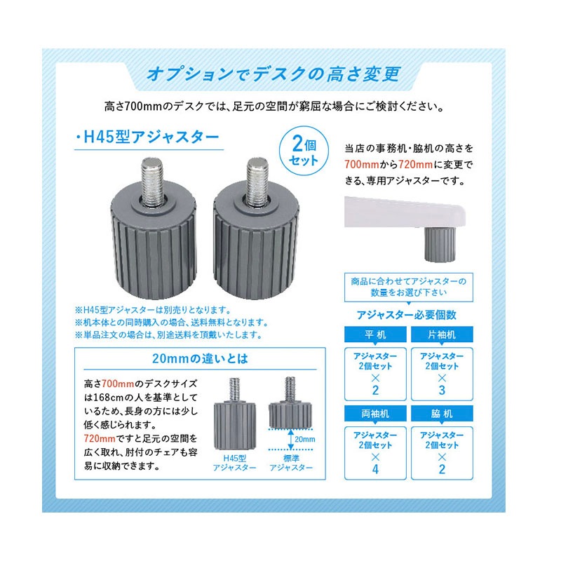 事務用ホワイト片袖机（W1100×D700×H700）KDW-117S