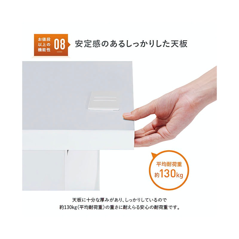 事務用ホワイト片袖机（W1100×D700×H700）KDW-117S