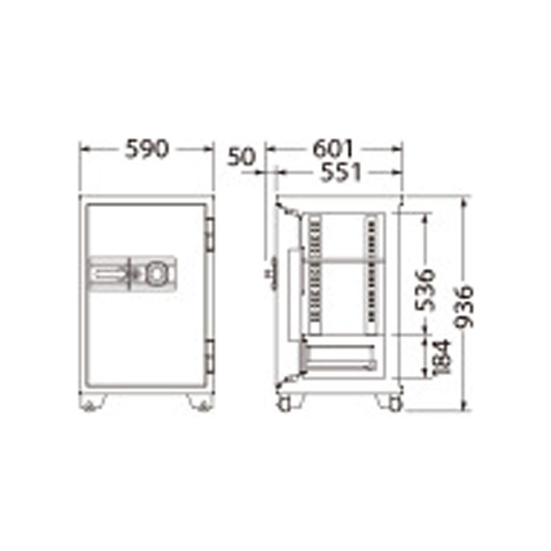 大型耐火金庫 700シリーズ 100万変換ダイヤル式 701DKG