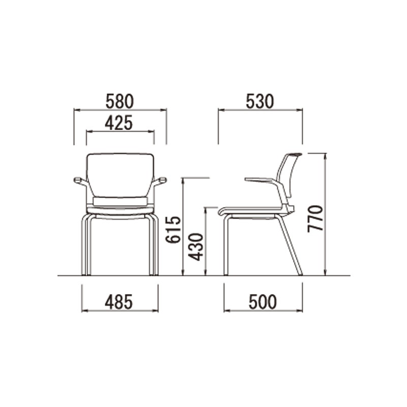 肘付きタイプ MC-254W　ホワイトシェル
