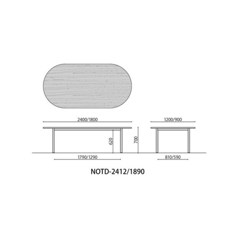 大型会議テーブル（楕円型）　NOTD-2412